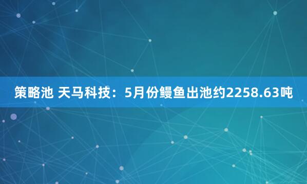 策略池 天马科技：5月份鳗鱼出池约2258.63吨