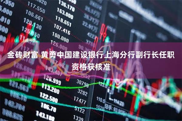金砖财富 黄勇中国建设银行上海分行副行长任职资格获核准